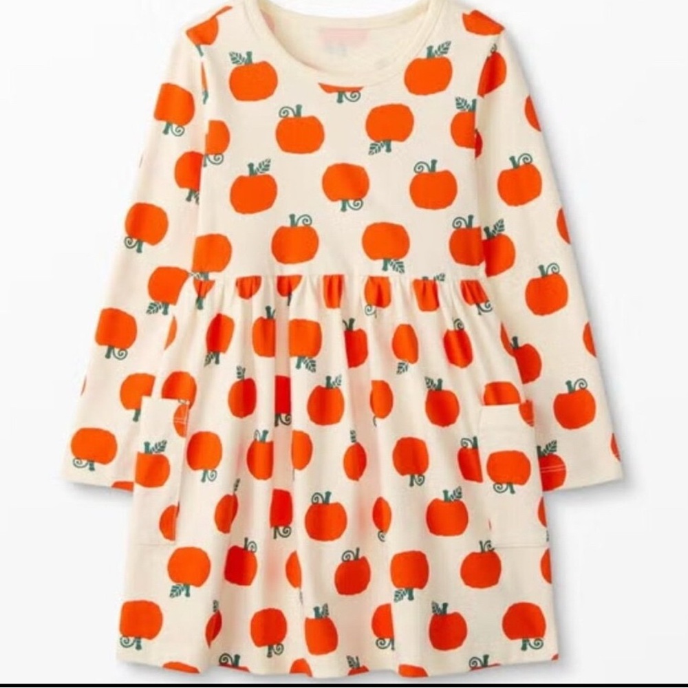Hanna Andersson pumpkin fall dress size 8
